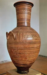Die Dipylon-Amphora, Graburne im geometrischen Stil aus der Kerameikos-Nekropole, Athen, ca. 750 v. Chr.